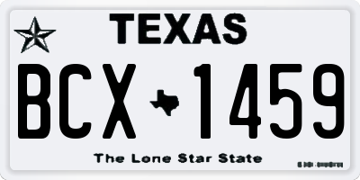 TX license plate BCX1459