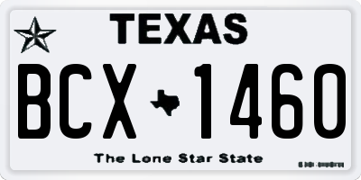 TX license plate BCX1460