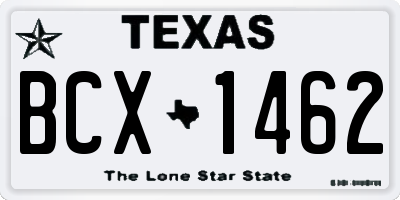 TX license plate BCX1462