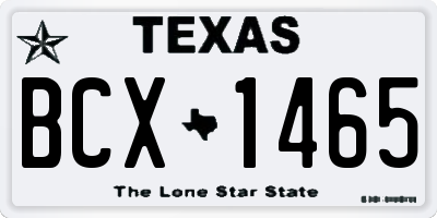 TX license plate BCX1465
