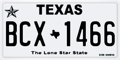 TX license plate BCX1466