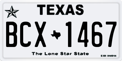 TX license plate BCX1467
