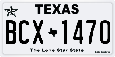 TX license plate BCX1470
