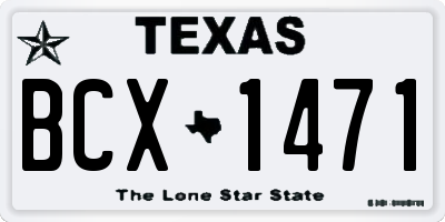 TX license plate BCX1471
