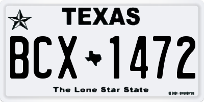 TX license plate BCX1472