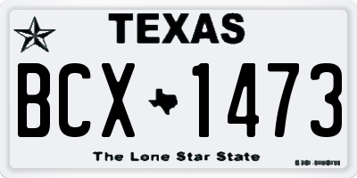 TX license plate BCX1473