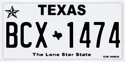 TX license plate BCX1474