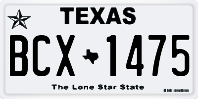 TX license plate BCX1475