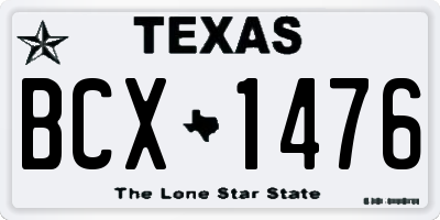 TX license plate BCX1476