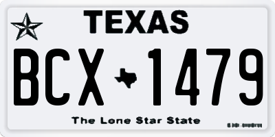TX license plate BCX1479