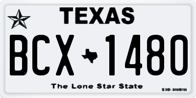 TX license plate BCX1480
