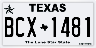 TX license plate BCX1481