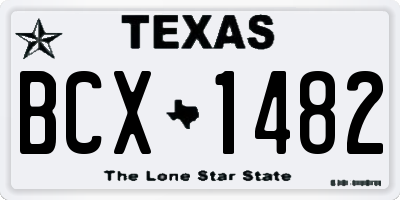 TX license plate BCX1482