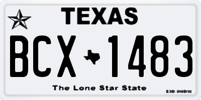TX license plate BCX1483