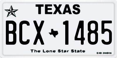 TX license plate BCX1485