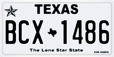 TX license plate BCX1486
