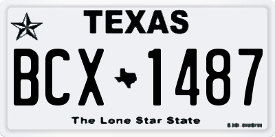 TX license plate BCX1487