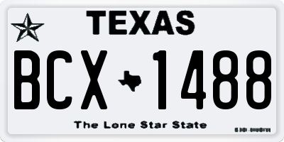 TX license plate BCX1488