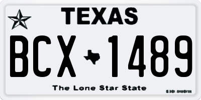 TX license plate BCX1489