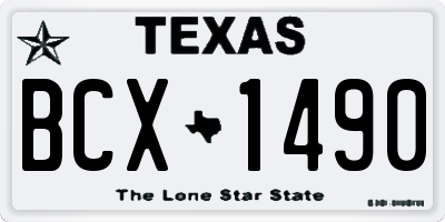 TX license plate BCX1490