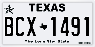 TX license plate BCX1491