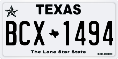 TX license plate BCX1494