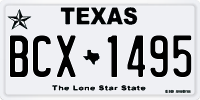 TX license plate BCX1495