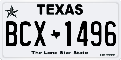 TX license plate BCX1496