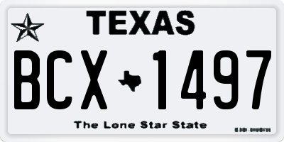 TX license plate BCX1497