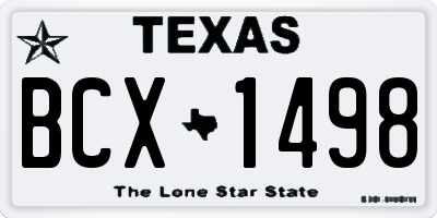 TX license plate BCX1498