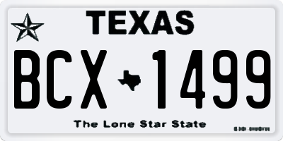TX license plate BCX1499