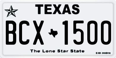 TX license plate BCX1500
