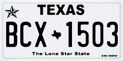 TX license plate BCX1503