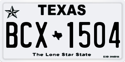 TX license plate BCX1504