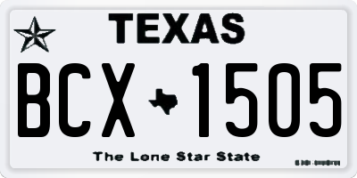 TX license plate BCX1505