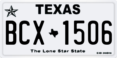 TX license plate BCX1506