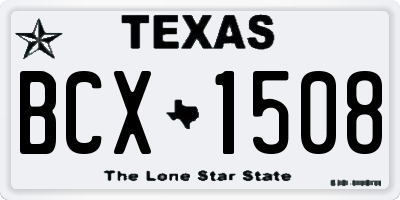 TX license plate BCX1508