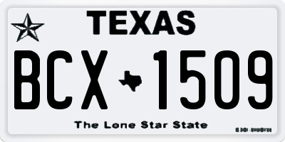 TX license plate BCX1509