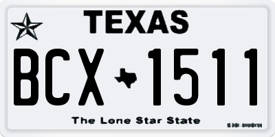 TX license plate BCX1511