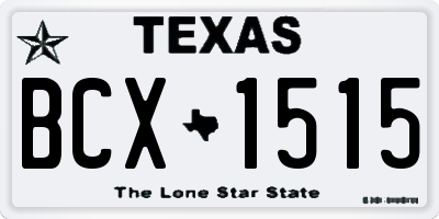 TX license plate BCX1515