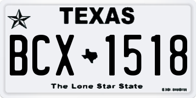 TX license plate BCX1518