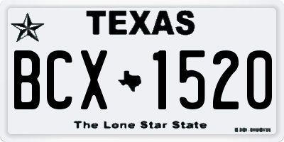 TX license plate BCX1520