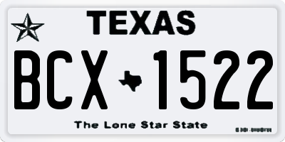 TX license plate BCX1522