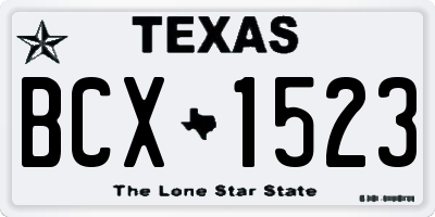 TX license plate BCX1523