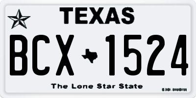 TX license plate BCX1524