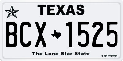 TX license plate BCX1525