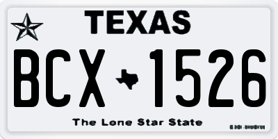 TX license plate BCX1526
