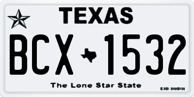 TX license plate BCX1532
