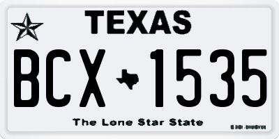 TX license plate BCX1535