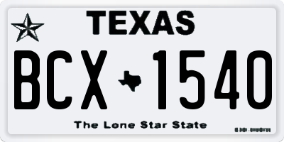 TX license plate BCX1540